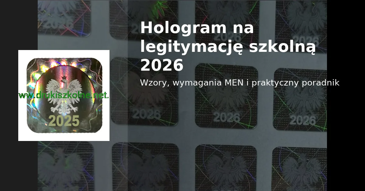 Hologram na legitymację szkolną 2026 – wzór MEN i przykładowe naklejki