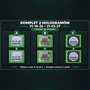 komplethologramów kolekcjonerskich ELS 31-10-26 i 31-03-27 – wzory A, B i C